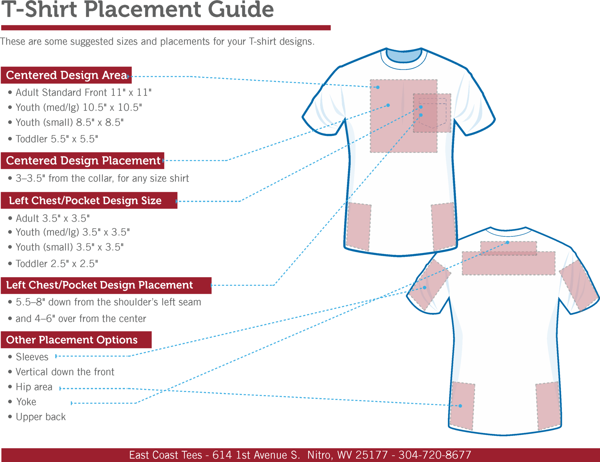 T Shirt Placement Guide Ect Design Center
