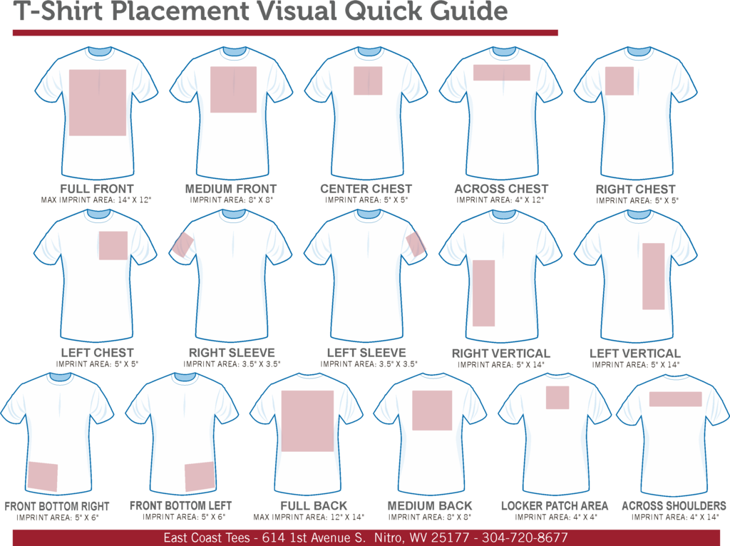 T Shirt Placement Guide Ect Design Center